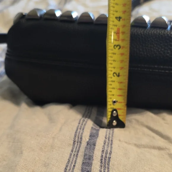 Black Studded Women's Shoulder Bag - Picture 8 of 9